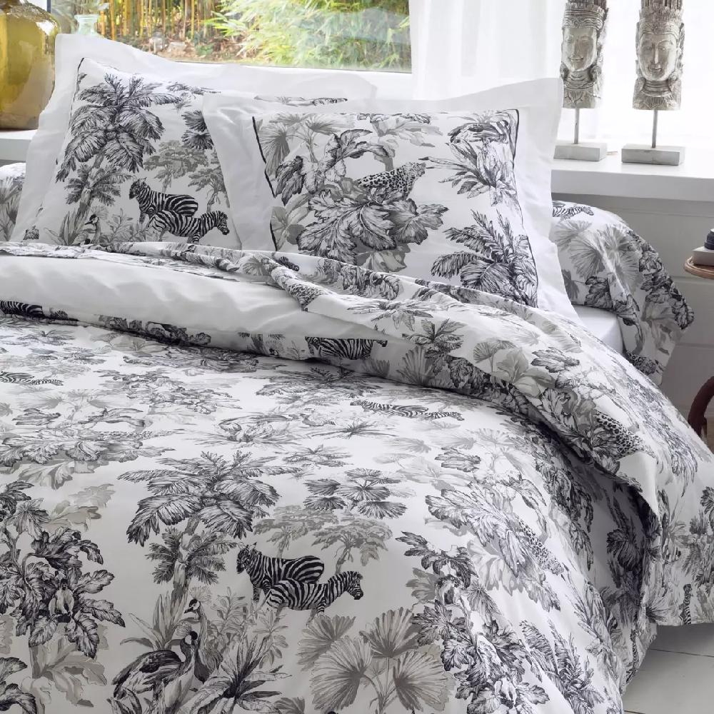 eminza Taie de traversin satin de coton (L200 cm) Savane Noire