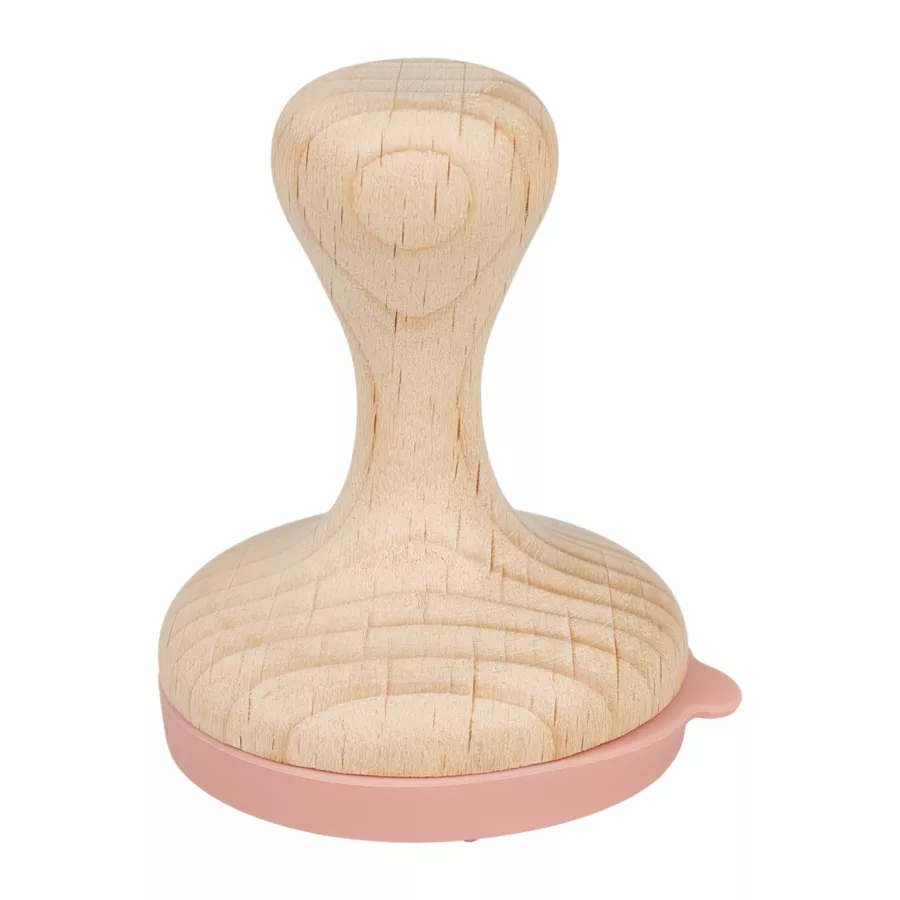 Eminza Tampon Pour Pâte à Modeler Bois Et 6 Disques Silicone (H7 5 Cm) Beige