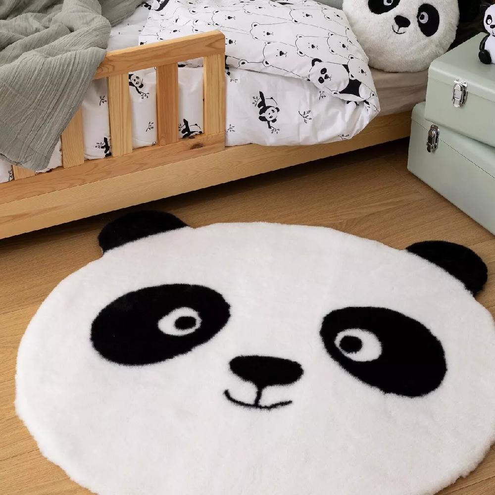 eminza Tapis antidérapant enfant (100 cm) Panda Blanc