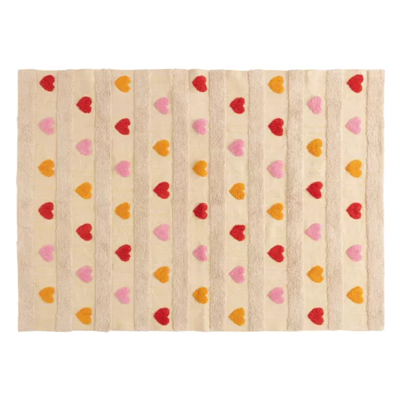 Eminza Tapis Antidérapant Enfant Coton (120 X 170 Cm) Amour Multicolore