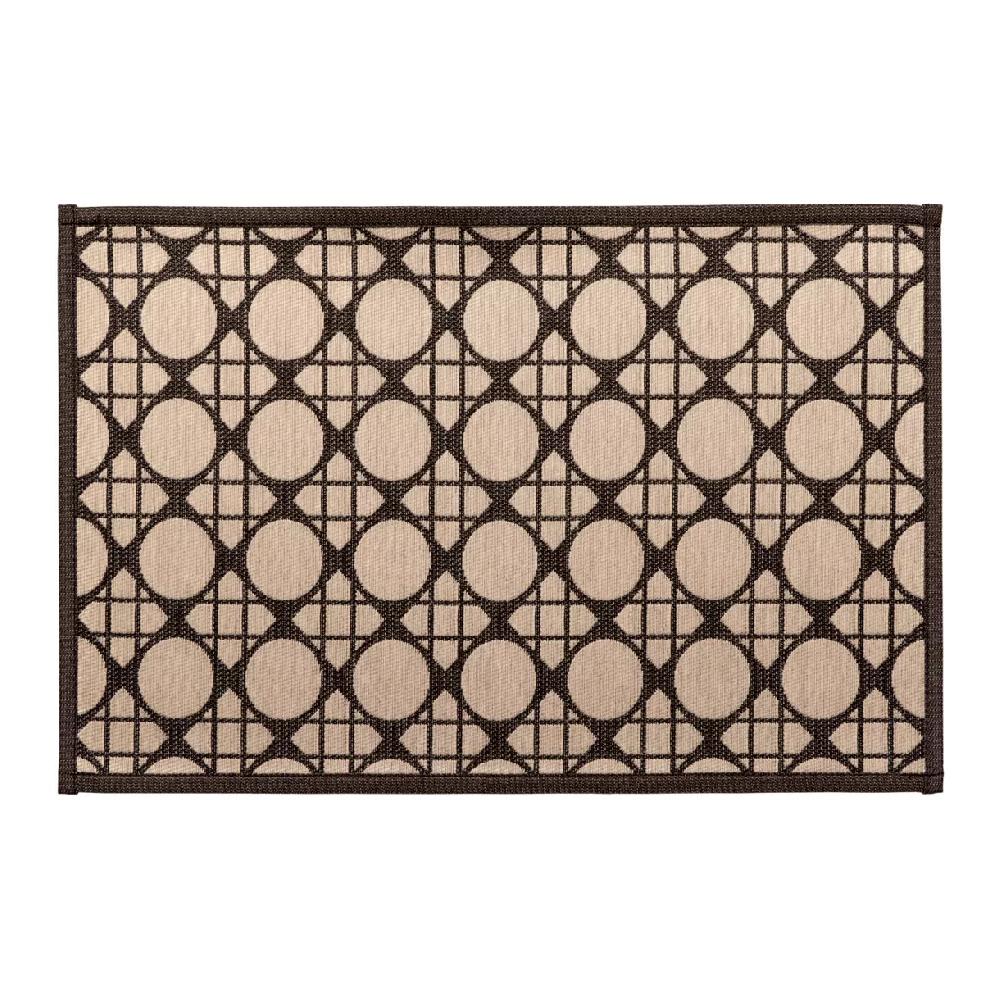 eminza Tapis d'entrée antidérapant (40 x 60 cm) Geometrik Noir