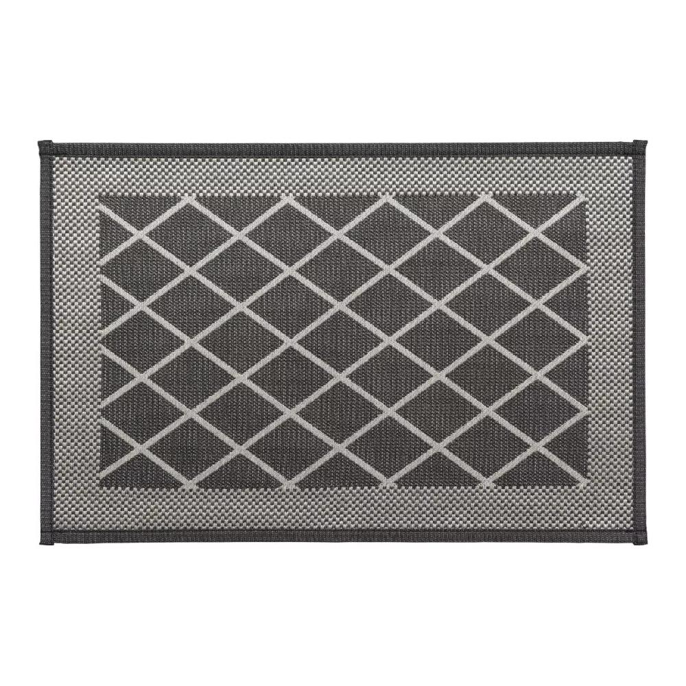 eminza Tapis d'entrée antidérapant (40 x 60 cm) Losange Gris