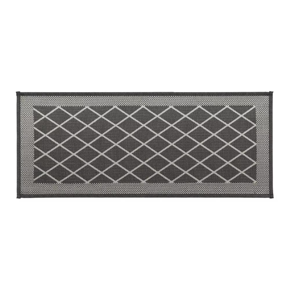 eminza Tapis d'entrée antidérapant (50 x 120 cm) Losange Gris