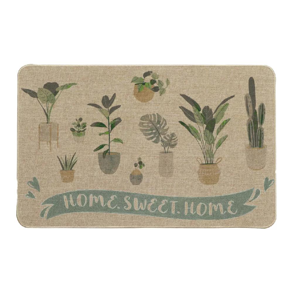 eminza Tapis d'entrée antidérapant (50 x 80 cm) Home Sweet Home Beige