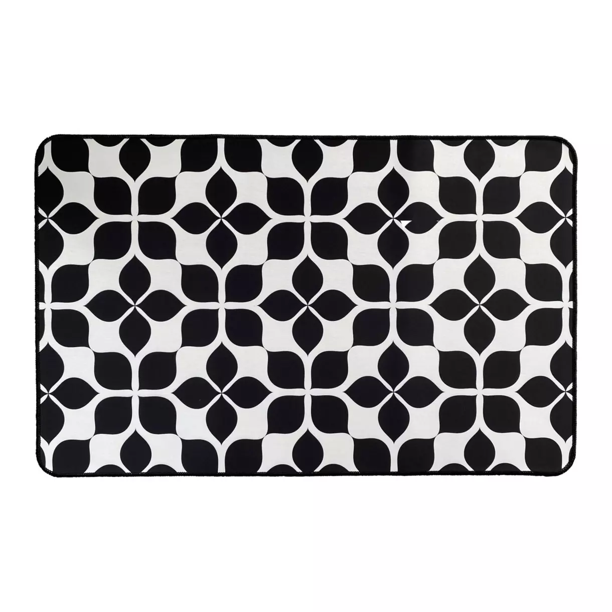 eminza Tapis d'entrée antidérapant (80 cm) Martha Noir