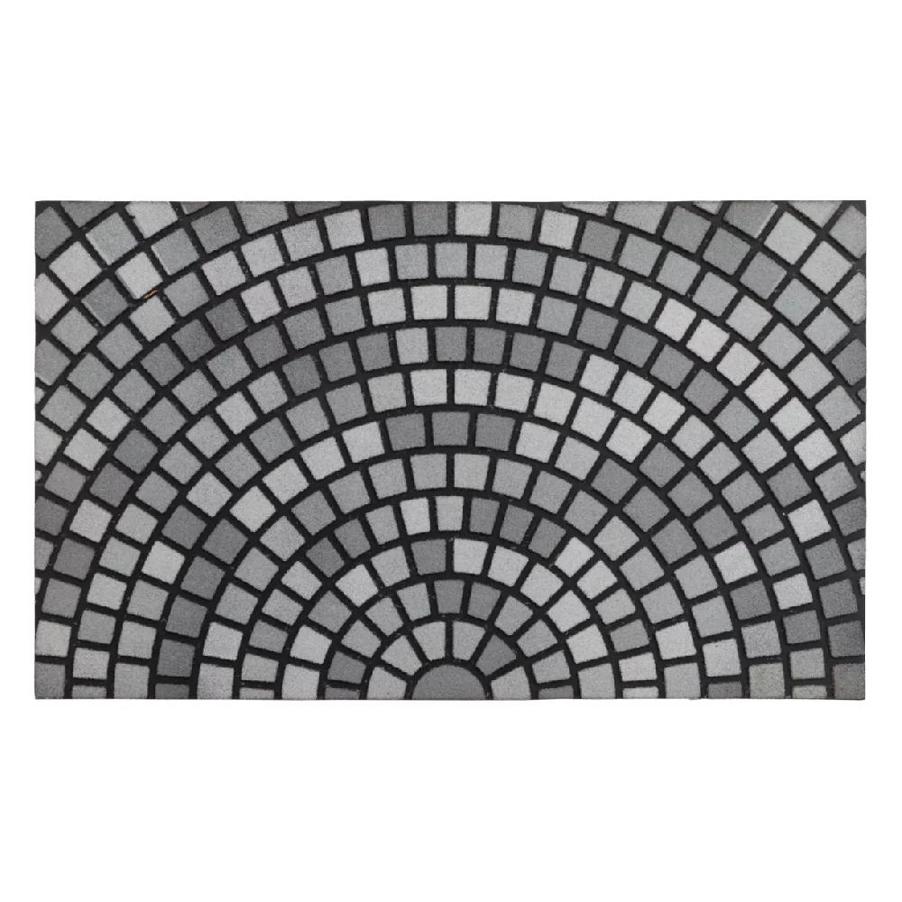 eminza Tapis d'entrée caoutchouc (45 x 75 cm) Mosaique Gris