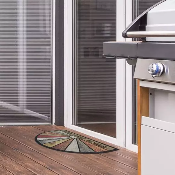 Eminza Tapis D'entrée Extérieur Demi-lune (45 X 75 Cm) Home Multicolore