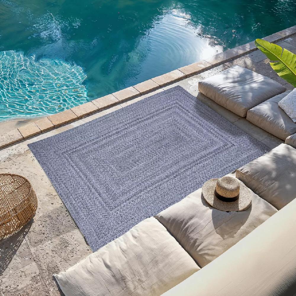 eminza Tapis d'extérieur rectangulaire (120 x 170 cm) Pablo Poivre et sel