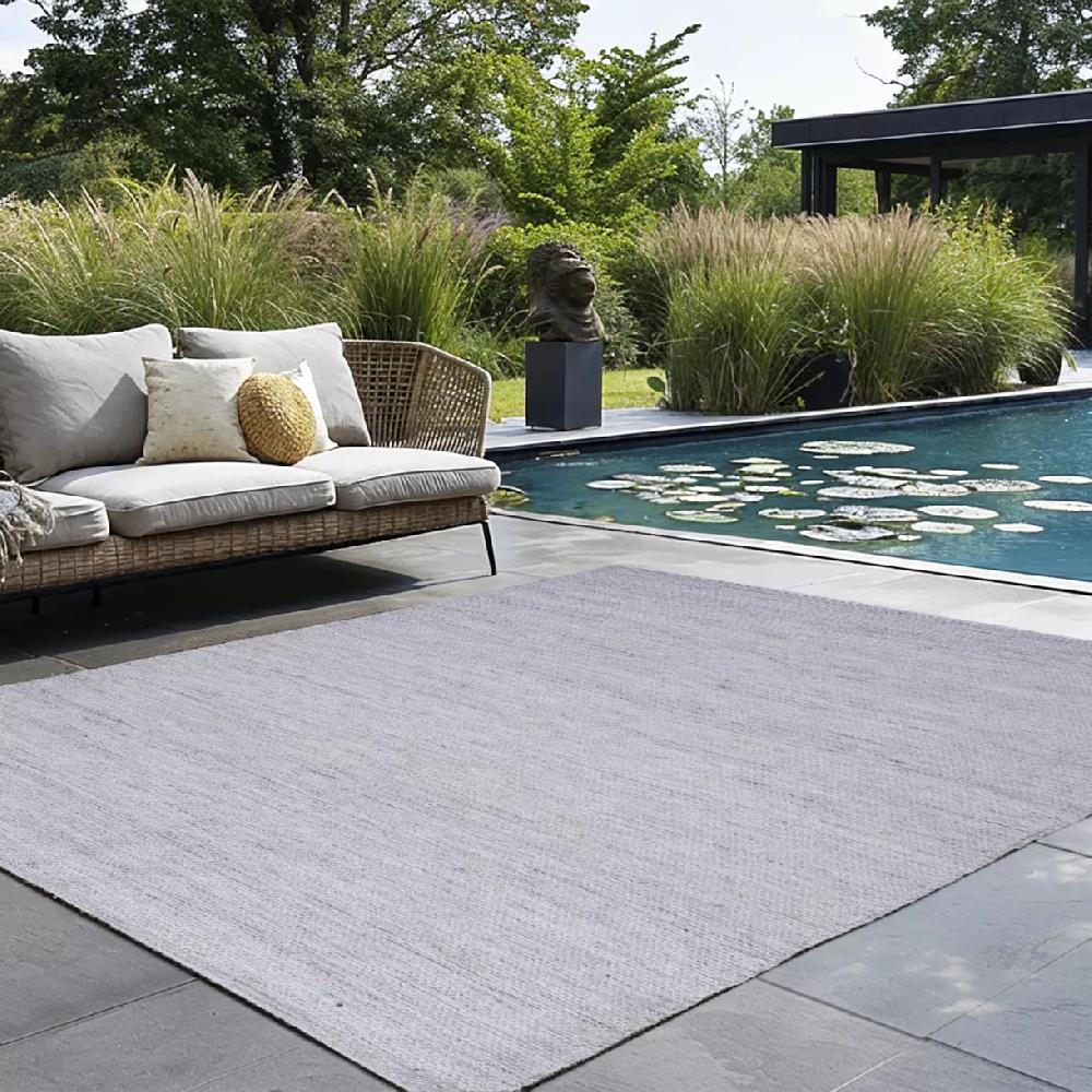 eminza Tapis d'extérieur rectangulaire (160 x 230 cm) Léo Gris chiné