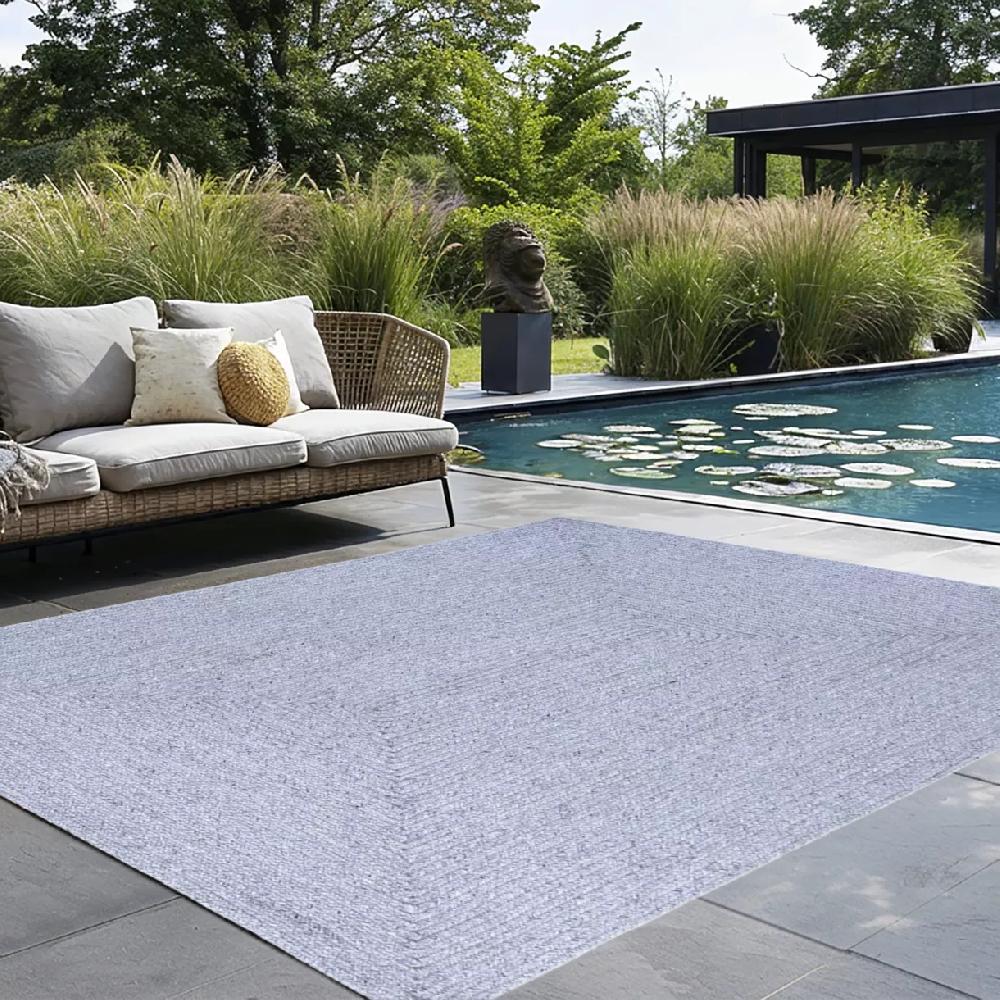 eminza Tapis d'extérieur rectangulaire (160 x 230 cm) Pablo Noir cendré