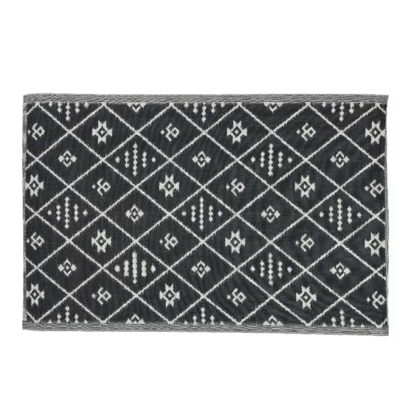 Eminza Tapis D'extérieur Rectangulaire (180 X 120 Cm) Inca Noir