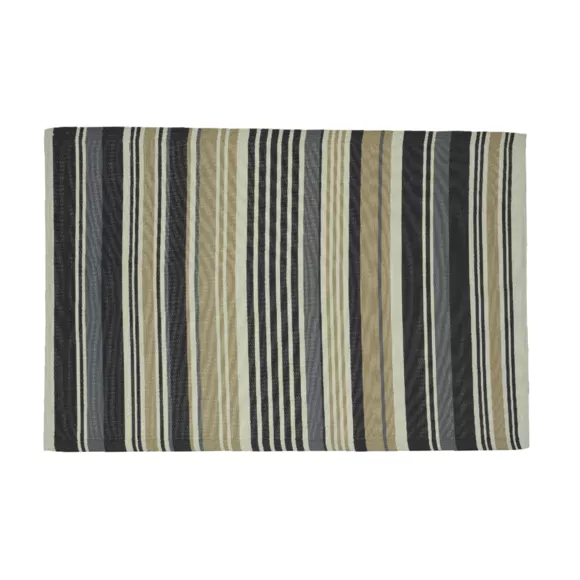 Eminza Tapis D'extérieur Rectangulaire (180 X 120 Cm) Rayures Madrid - Gris