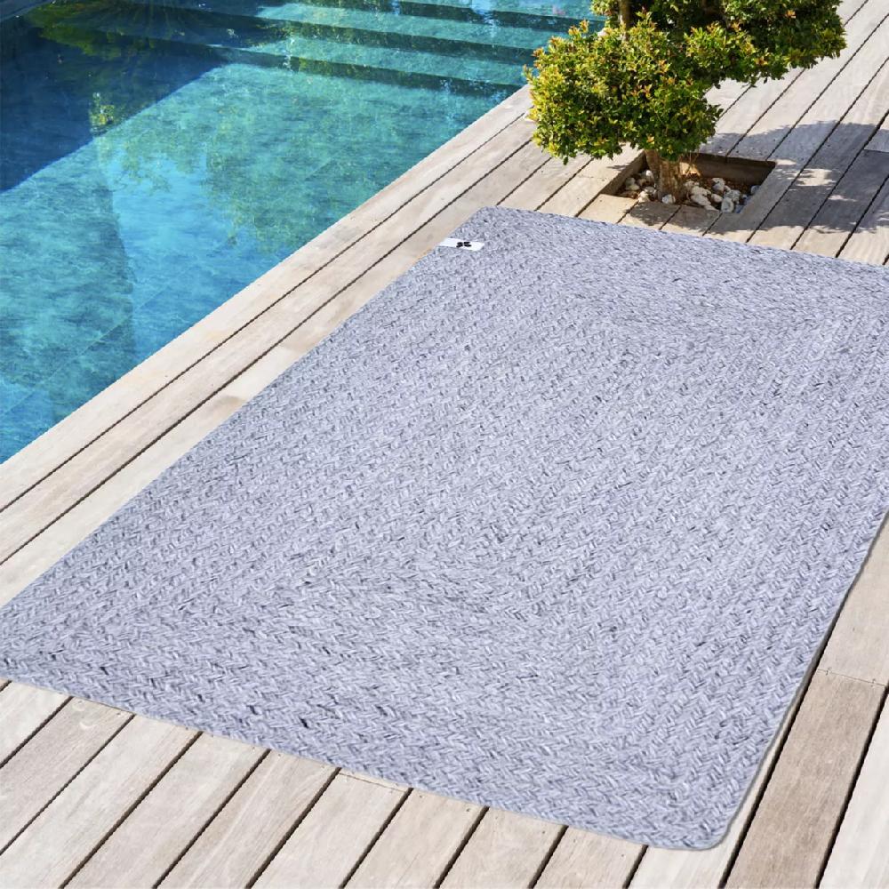 eminza Tapis d'extérieur rectangulaire (50 x 80 cm) Pablo Noir cendré