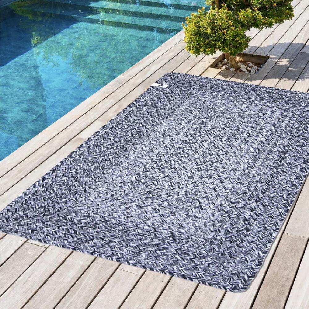 eminza Tapis d'extérieur rectangulaire (50 x 80 cm) Pablo Poivre et sel