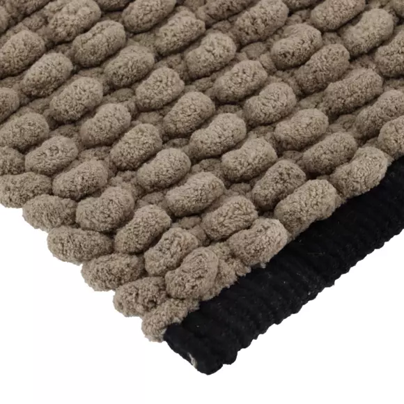 Eminza Tapis De Bain (120 Cm) Black Line Gris Ficelle / Noir