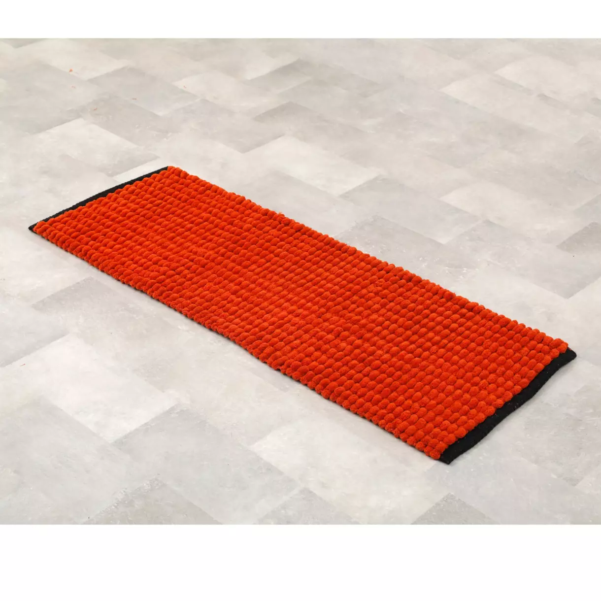 eminza Tapis de bain (120 cm) Black Line Terracotta / noir