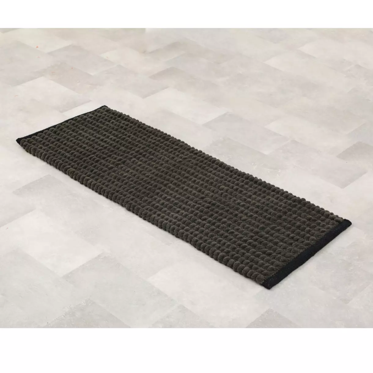 eminza Tapis de bain (120 cm) Black Line Vert kaki / noir
