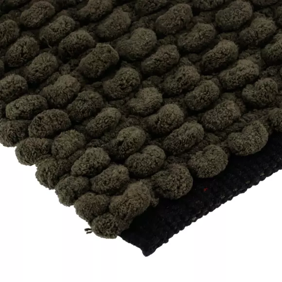 Eminza Tapis De Bain (75 Cm) Black Line Vert Kaki / Noir