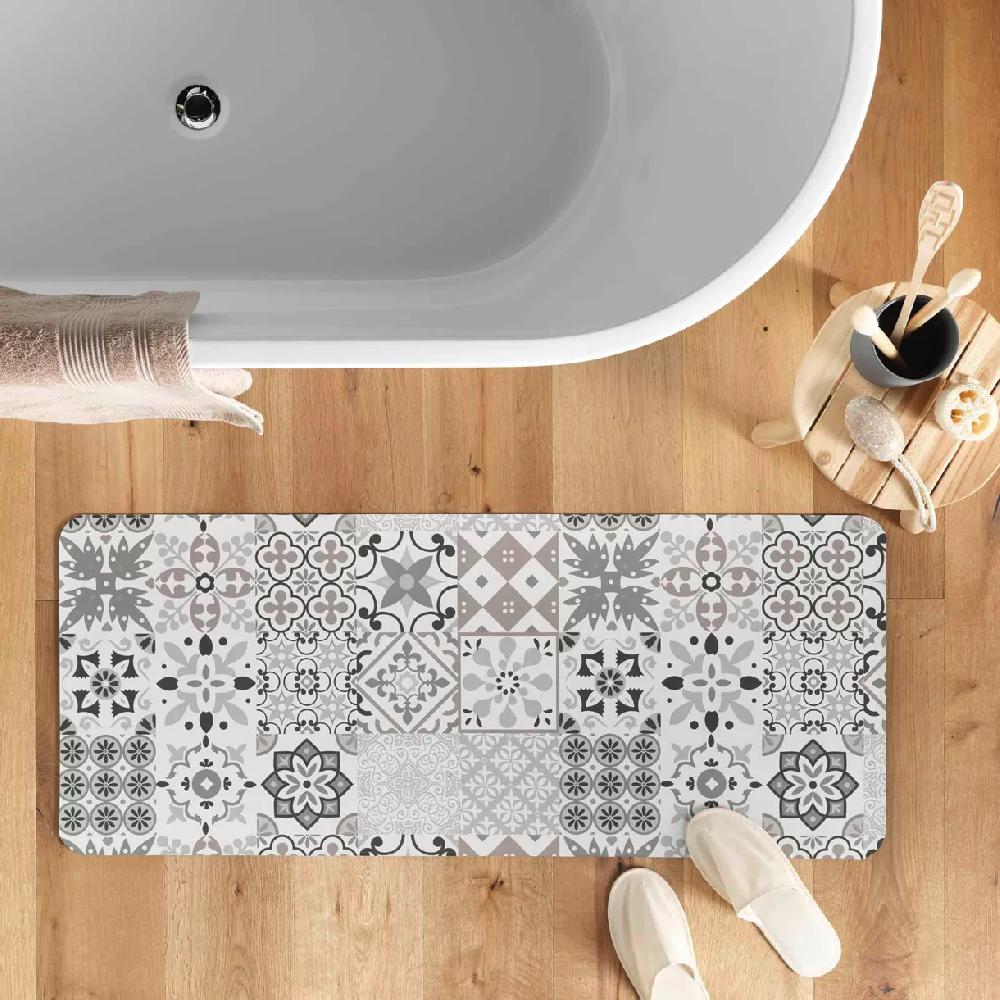 eminza Tapis de bain antidérapant (50 x 120 cm) Salou Gris