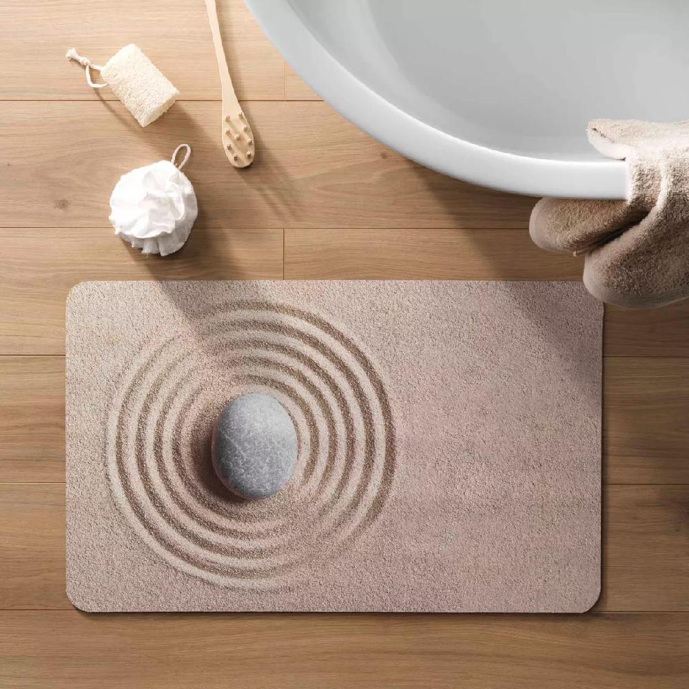 eminza Tapis de bain antidérapant (50 x 80 cm) Serena Marron