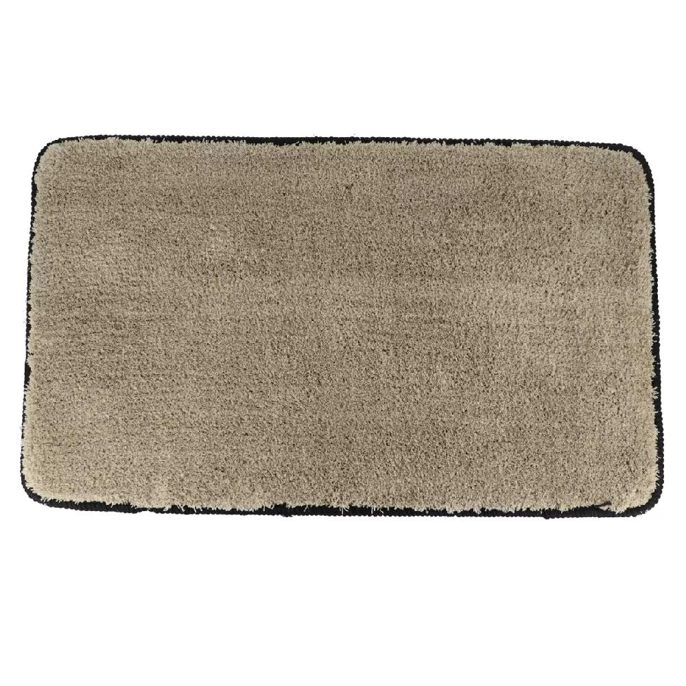 eminza Tapis de bain antidérapant (75 x 45 cm) Black Line Gris ficelle / noir