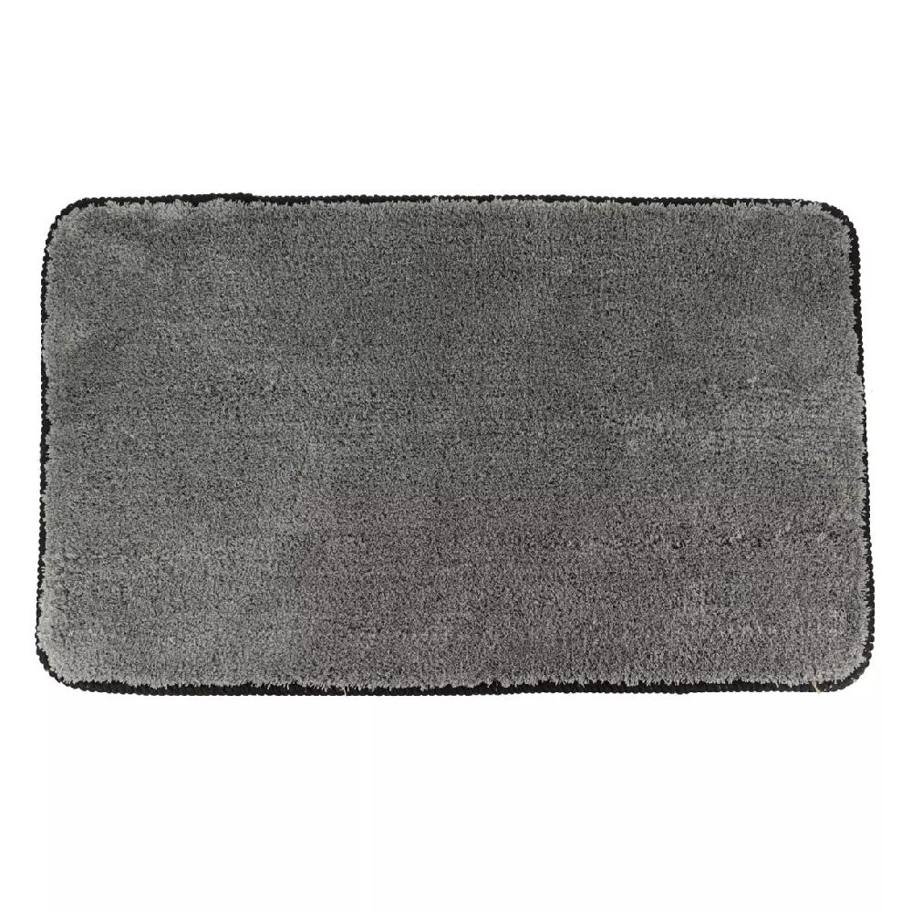 eminza Tapis de bain antidérapant (75 x 45 cm) Black Line Gris / noir