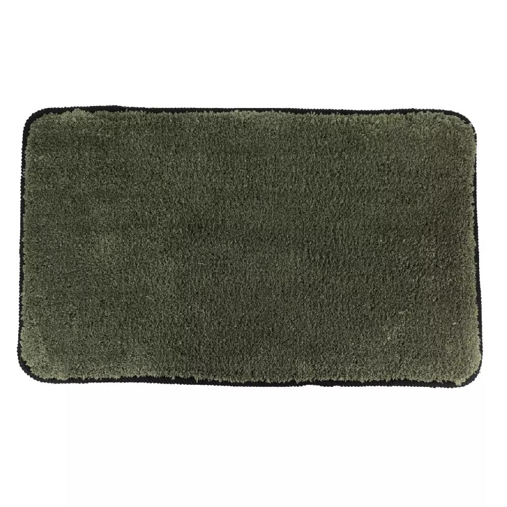 eminza Tapis de bain antidérapant (75 x 45 cm) Black Line Vert kaki / noir