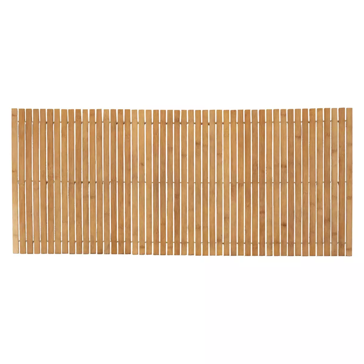 eminza Tapis de bain caillebotis à rouler bambou (120 x 50 cm) Leo Beige
