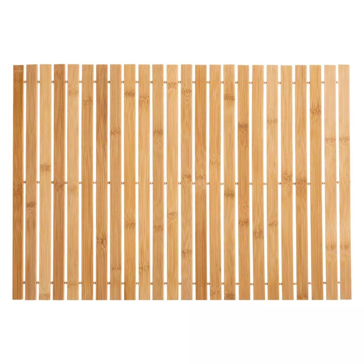 eminza Tapis de bain caillebotis à rouler bambou (60 x 40 cm) Leo Beige