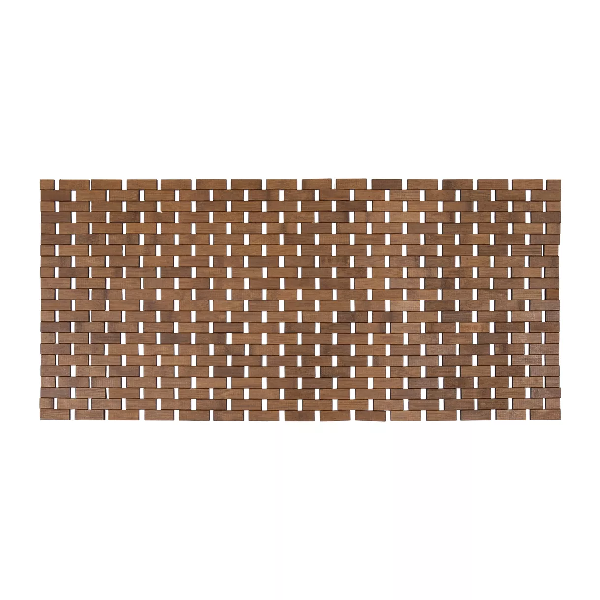 eminza Tapis de bain Caillebotis rectangulaire bambou (45 x 100 cm) Antidérapant Marron