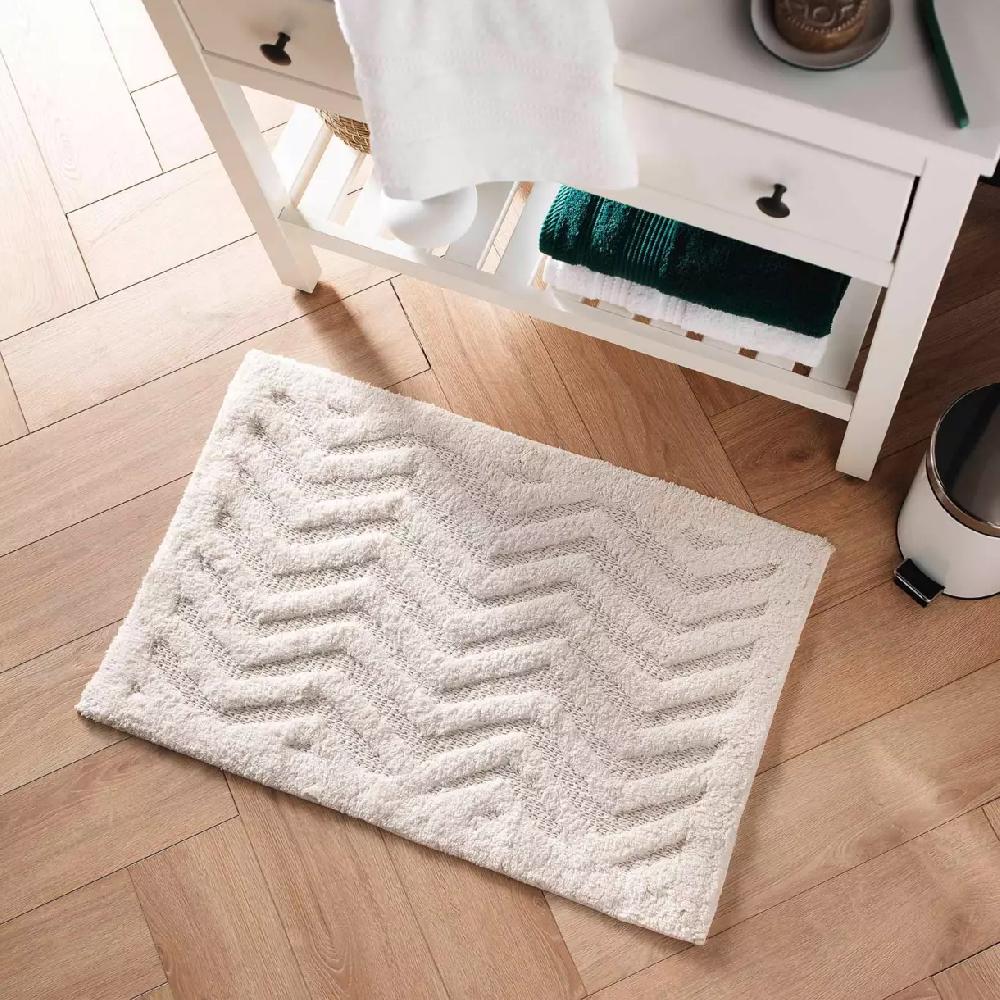 eminza Tapis de bain coton (50 x 80 cm) Angelis Blanc