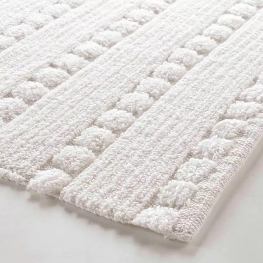 Eminza Tapis De Bain Coton (50 X 80 Cm) Cleonis Blanc