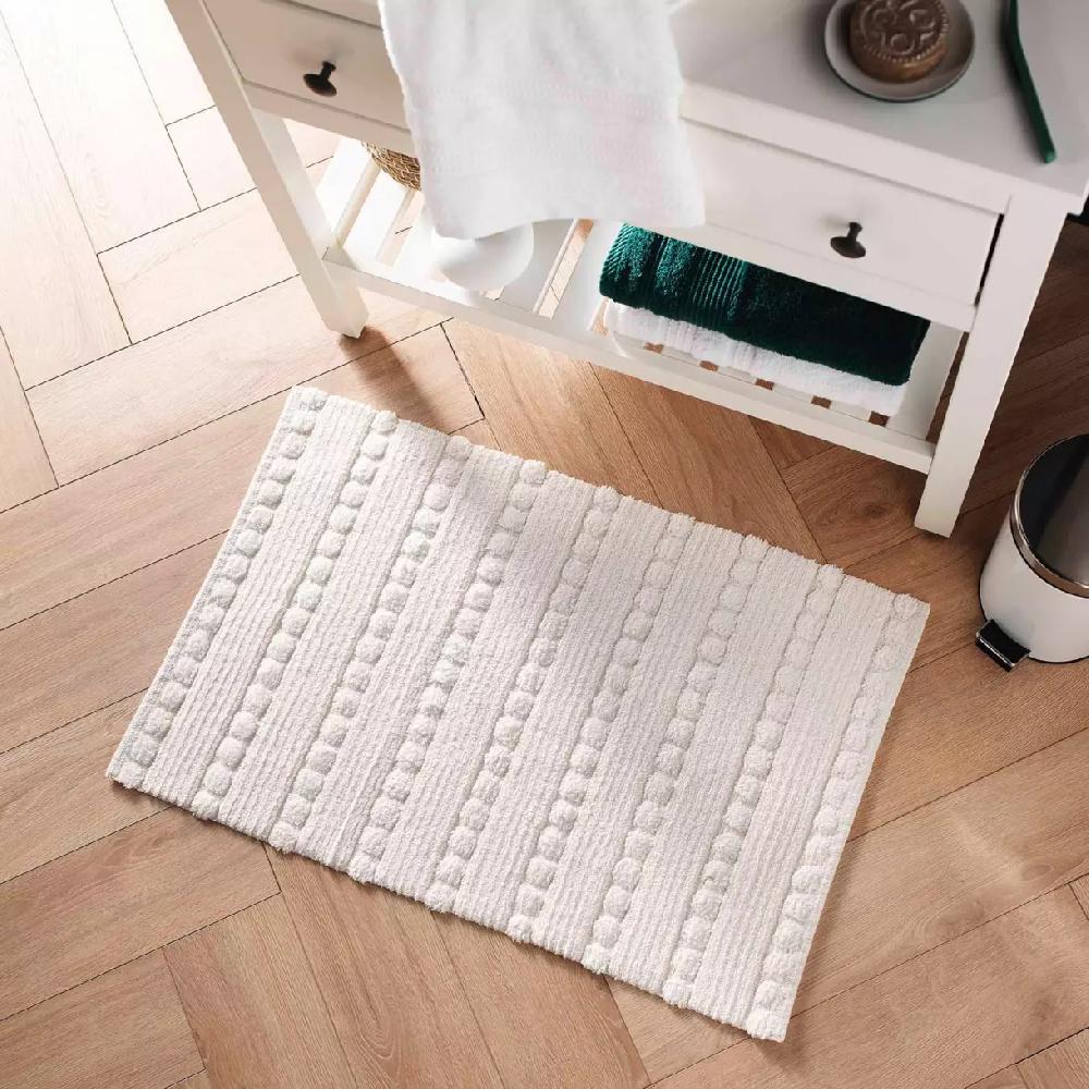 eminza Tapis de bain coton (50 x 80 cm) Cleonis Blanc