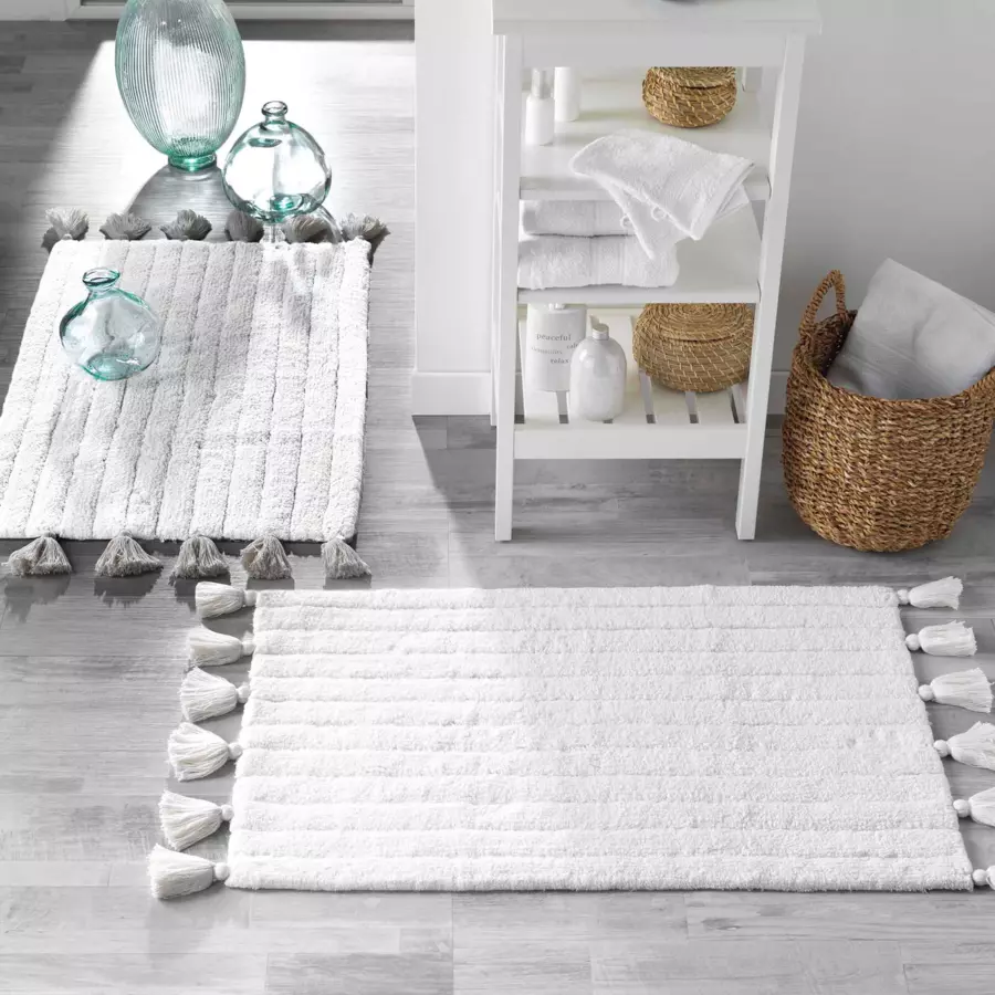 Eminza Tapis De Bain Coton (50 X 80 Cm) Minatis Blanc