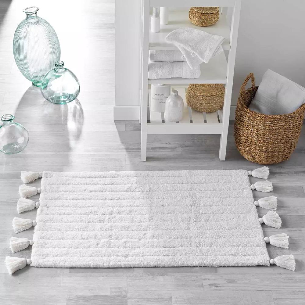 eminza Tapis de bain coton (50 x 80 cm) Minatis Blanc