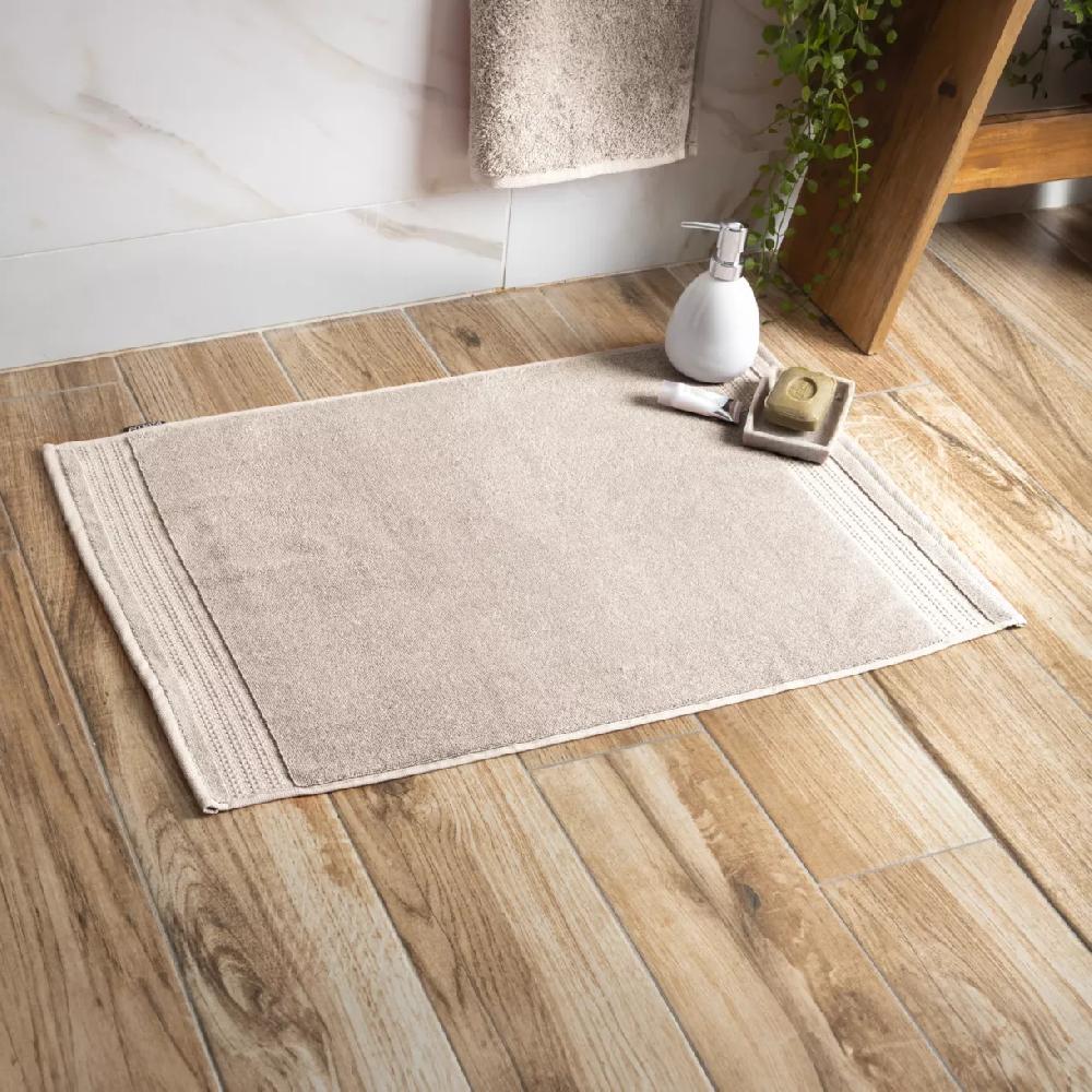 eminza Tapis de bain coton bio (50 x 70 cm) Méline Beige pampa