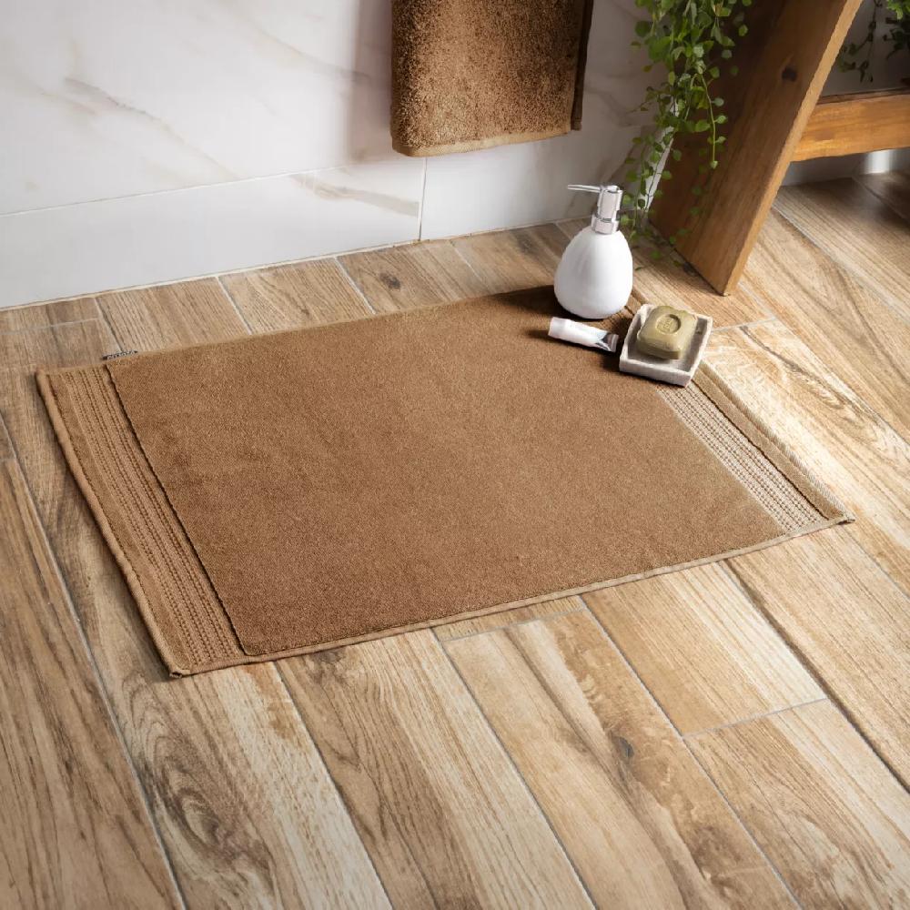 eminza Tapis de bain coton bio (50 x 70 cm) Méline Camel
