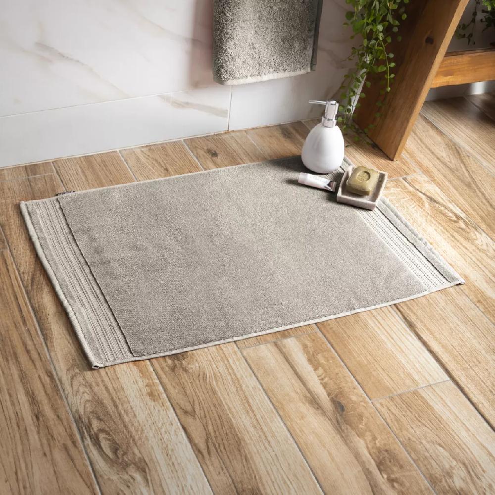 eminza Tapis de bain coton bio (50 x 70 cm) Méline Gris argile