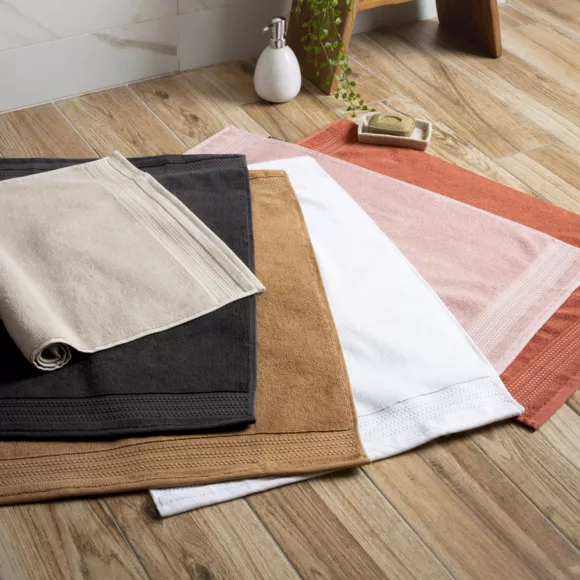 Eminza Tapis De Bain Coton Bio (50 X 70 Cm) Méline Gris Orage