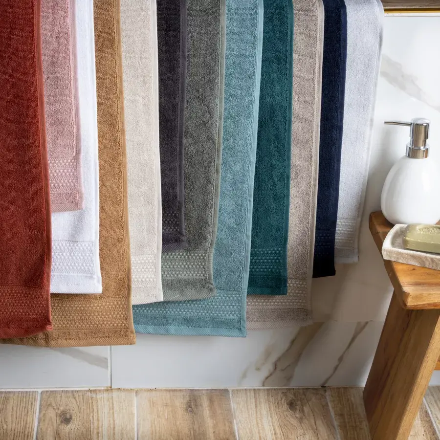 Eminza Tapis De Bain Coton Bio (50 X 70 Cm) Méline Gris Orage