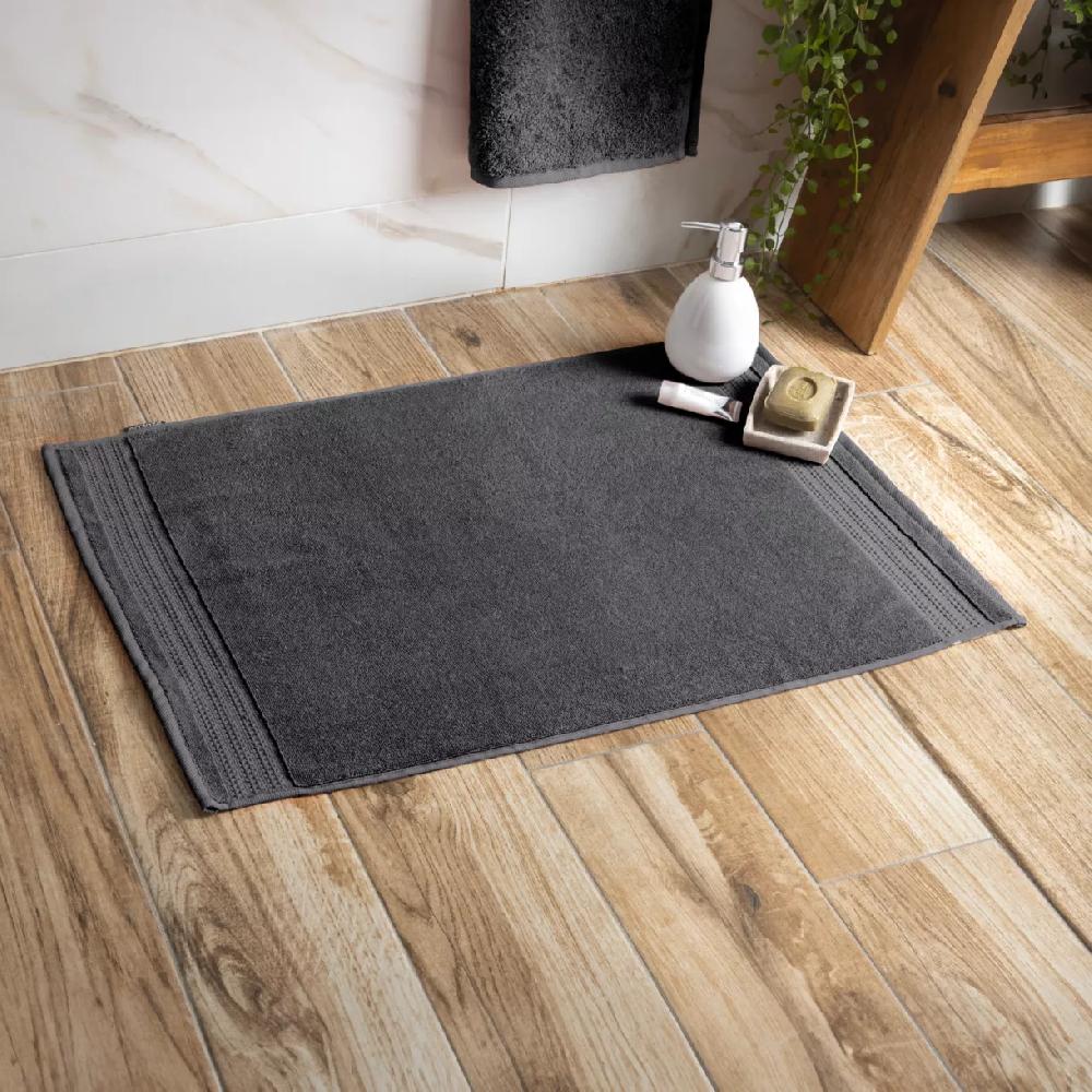 eminza Tapis de bain coton bio (50 x 70 cm) Méline Gris orage