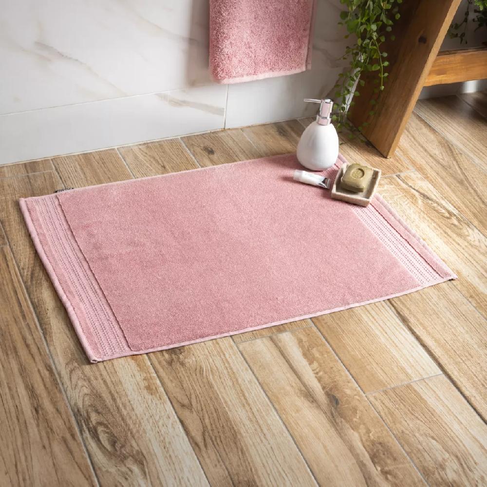 eminza Tapis de bain coton bio (50 x 70 cm) Méline Rose pêche