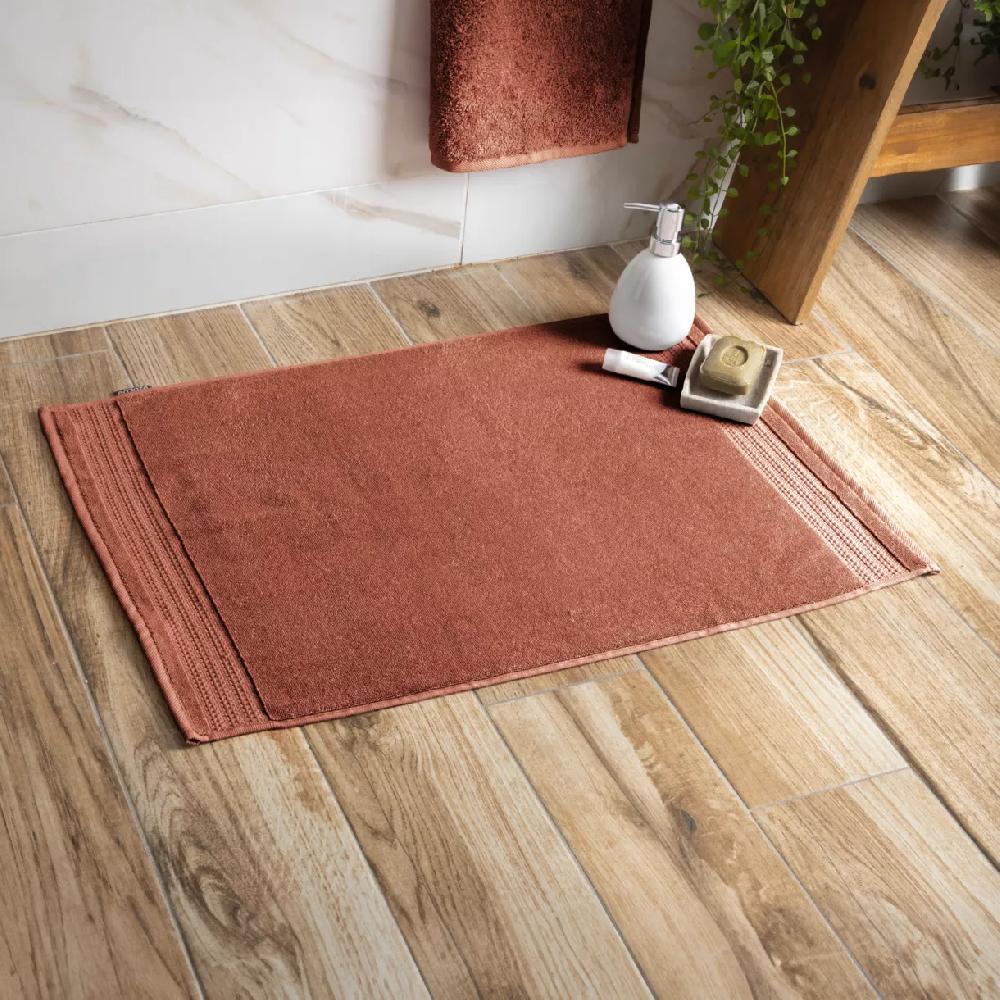 eminza Tapis de bain coton bio (50 x 70 cm) Méline Terracotta