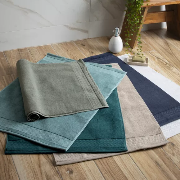 Eminza Tapis De Bain Coton Bio (50 X 70 Cm) Méline Vert émeraude