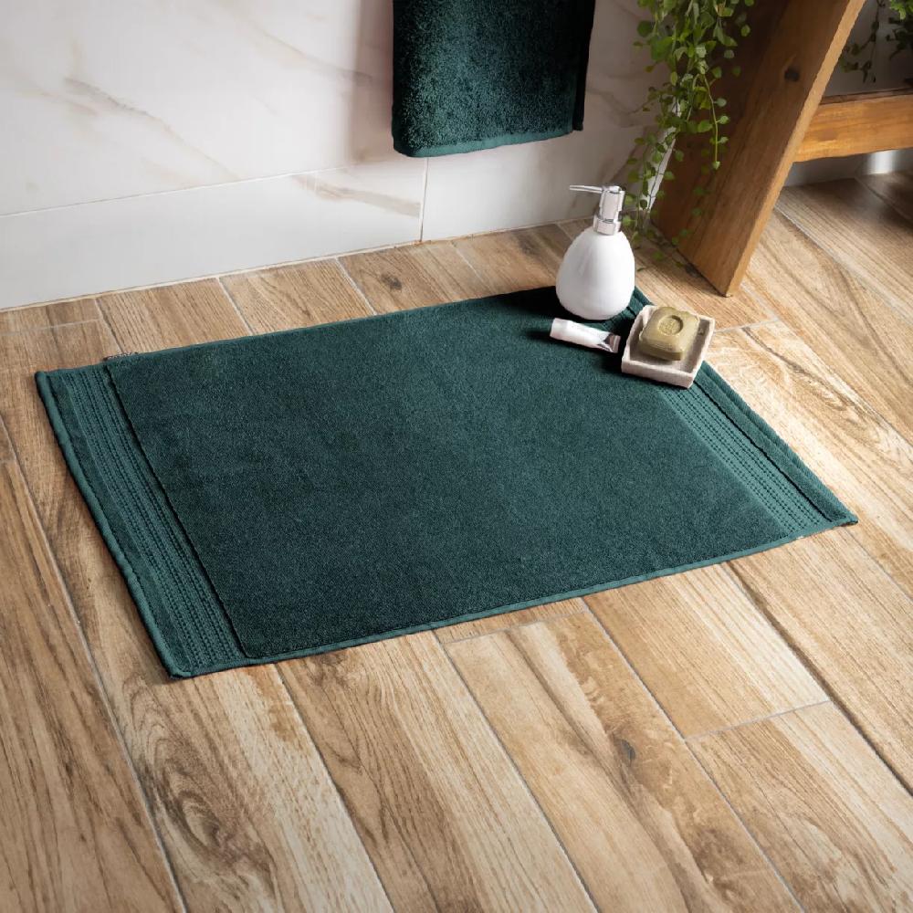 eminza Tapis de bain coton bio (50 x 70 cm) Méline Vert émeraude