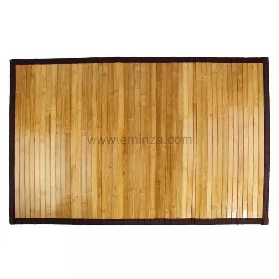 eminza Tapis de bain lattes foncées (50 x 80 cm) Bois & Bambou Marron
