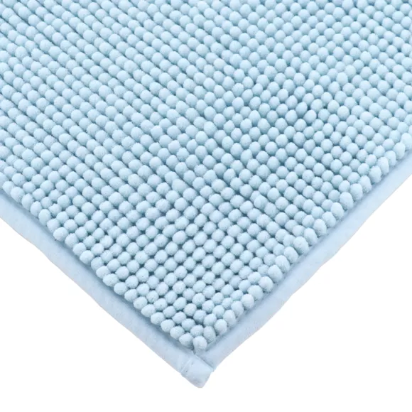 Eminza Tapis De Bain Microfibre (45 X 75 Cm) Boules Bleu Clair
