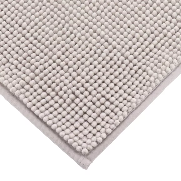 Eminza Tapis De Bain Microfibre (45 X 75 Cm) Boules Gris Clair