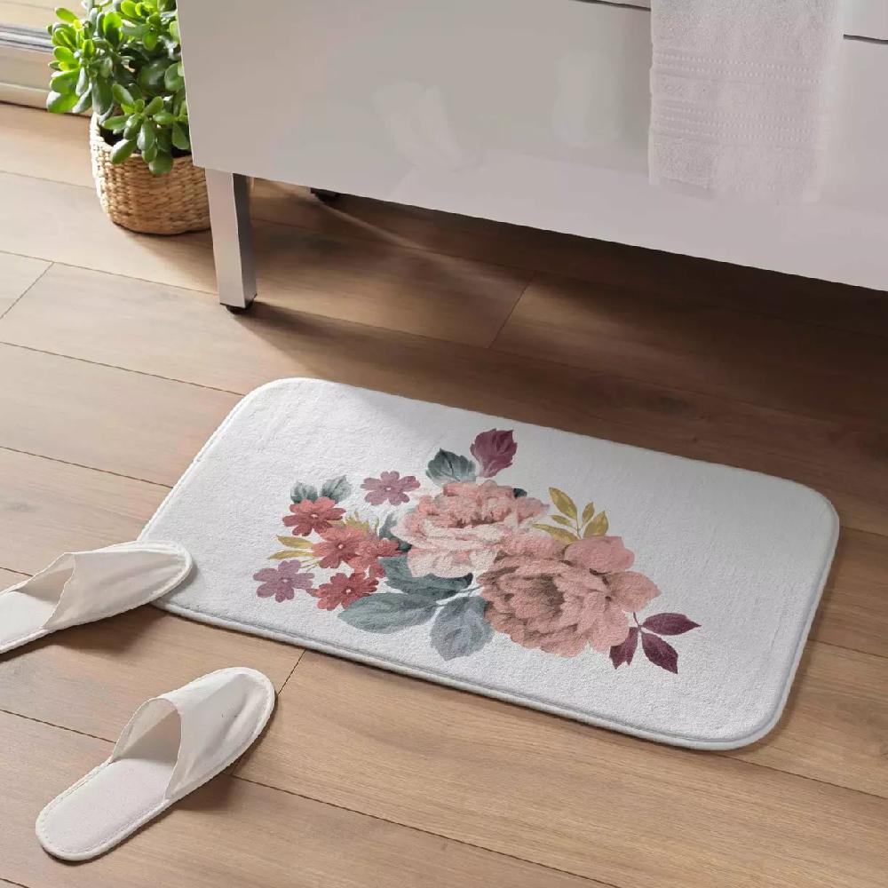 eminza Tapis de bain microfibre (45 x 75 cm) Jayana Rose