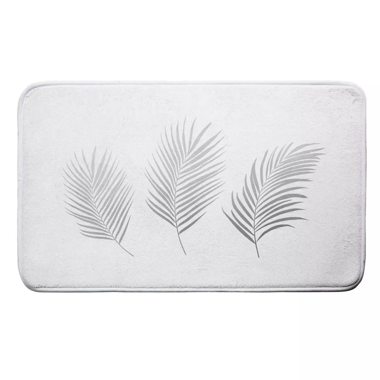 eminza Tapis de bain microfibre (45 x 75 cm) Orbella Blanc et argent